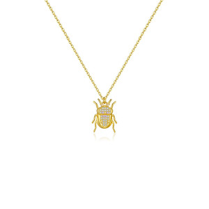 Cute Scarab Beetle Necklace 925 Silver – 7 Unique Designs
