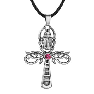 Scarab Ankh & Eye of Horus Pendant – Mystical Egyptian Cross