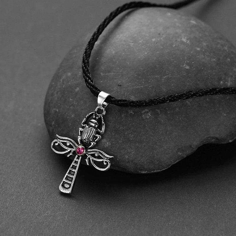 Scarab Ankh & Eye of Horus Pendant – Mystical Egyptian Cross