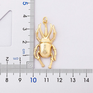Cute Gold Scarab Beetle Necklace | Unique Gift for Women