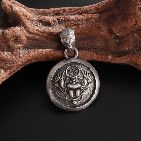 Vintage Egyptian Scarab & Eye of Horus Necklace | Unique Gift