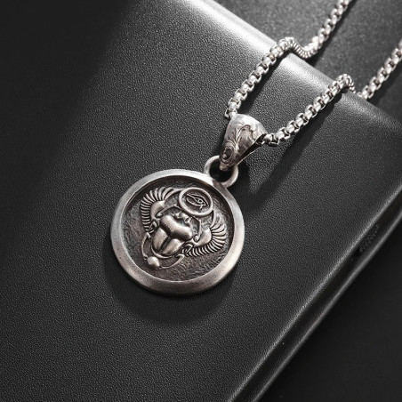 Vintage Egyptian Scarab & Eye of Horus Necklace | Unique Gift