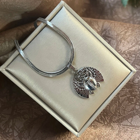 Solar Wings Scarab Beetle Necklace - Silver & Gold | Mystic Jewelry