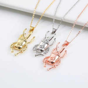 Heart Scarab Beetle Necklace | Gold, Silver & Rose Gold Options