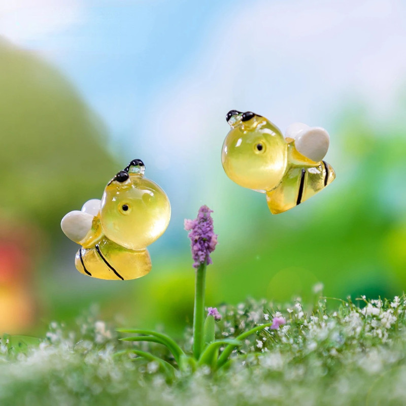 Glow in the Dark Bee Figurines (50 Pcs) | Cute DIY Decor
