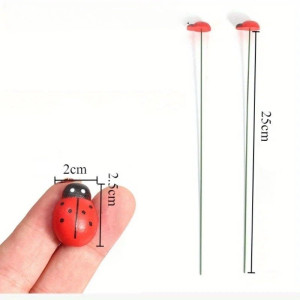 Ladybug Garden Stakes - Set of 10 Cute Wood Ornaments