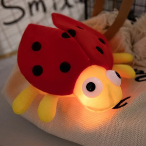 Cute Ladybug LED Night Light | Soft Cuddly Plush for Kids