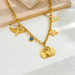Unique Egyptian Scarab Necklace | Eye of Horus & Isis Gift