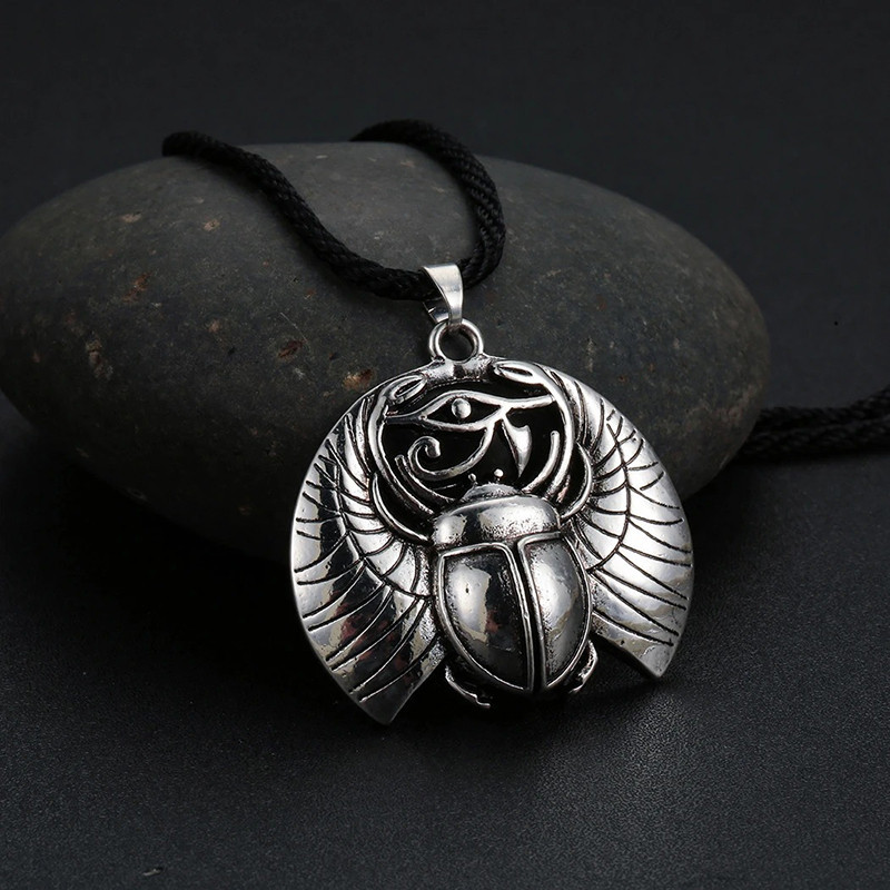 Mystic Scarab Beetle Necklace with Eye of Horus | Gold or Silver