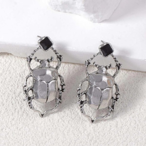 Royal Dark Scarab Earrings | Unique Symbolic Jewelry Gift