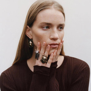 Royal Dark Scarab Earrings | Unique Symbolic Jewelry Gift
