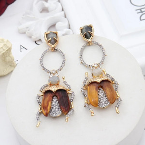 Baroque Crystal Beetle Earrings | Unique Nature Jewelry Gift