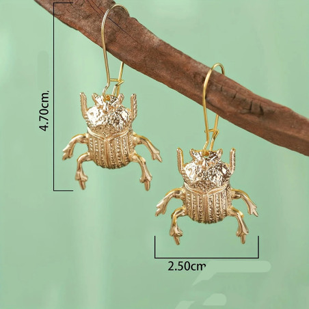 Majestic Gold Scarab Earrings | Unique Symbolic Jewelry Gift