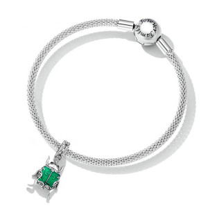 Emerald Scarab Beetle Charm 925 Silver | Unique Talisman Gift