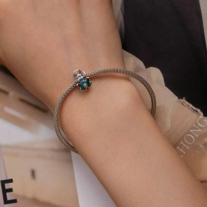 Mystic Azure Scarab Beetle Charm 925 Silver – Elegant Gift