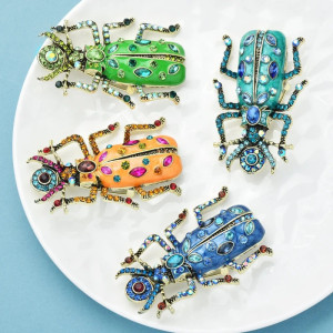 Mystic Garden Scarab Brooch – 4 Enchanting Colors