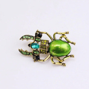 "Emerald Emperor" Scarab Beetle Brooch | Unique Insect Pin