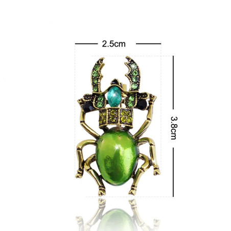 "Emerald Emperor" Scarab Beetle Brooch | Unique Insect Pin