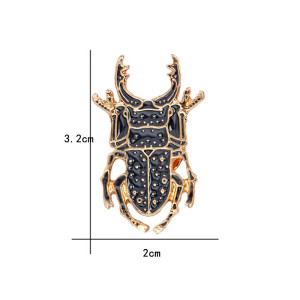 Imperial Black Scarab Beetle Brooch – Unique Enamel Pin Gift