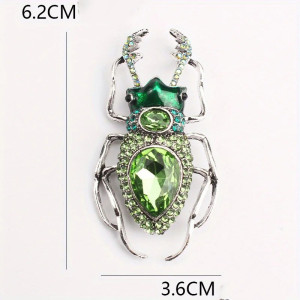 Emerald Scarab Brooch | Unique Green Beetle Pin Gift for Women
