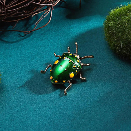 Cosmic Beetle Brooch Pin | Cute Enamel Insect Jewelry Gift