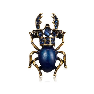 Sapphire Beetle Brooch | Unique Royal Blue Insect Pin