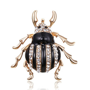 Imperial Scarab Beetle Brooch | Crystal Crown Pin Jewelry