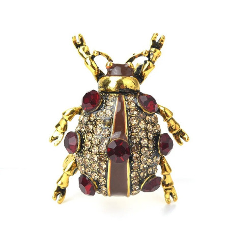 Garnet Scarab Beetle Brooch | Unique Vintage Style Pin