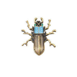 Pharaoh Scarab Brooch – Egyptian Jewelry in Gold & Turquoise