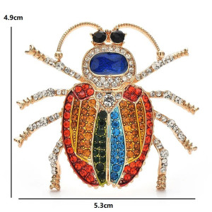 Rainbow Crystal Beetle Brooch | Unique Insect Jewelry Gift