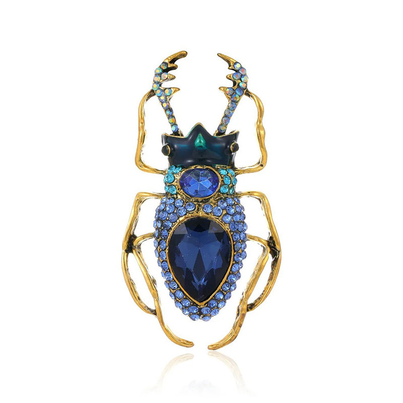 Royal Gem Beetle Brooch – Gold Ruby or Sapphire Jewelry Gift