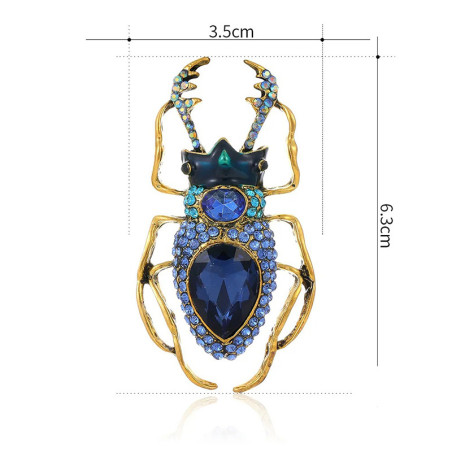 Royal Gem Beetle Brooch – Gold Ruby or Sapphire Jewelry Gift