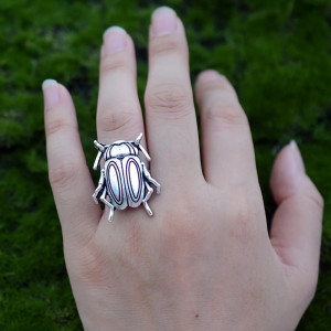 Vintage Scarab Beetle Ring | Unique Insect Jewelry Gift