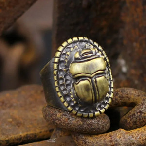 Vintage Scarab Beetle Ring | Unique Egyptian Talisman Gift