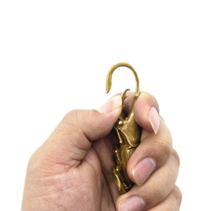 Vintage Gold Hercules Beetle Keychain – Powerful & Retro Charm