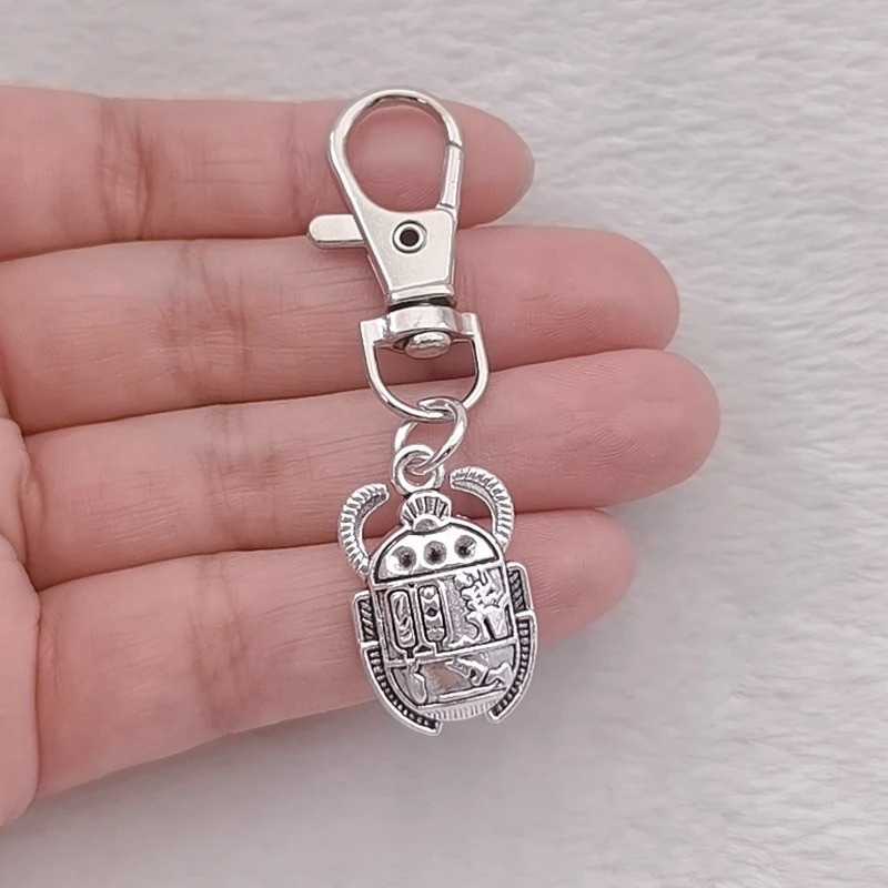 Pharaoh Scarab Beetle Keychain | Egyptian Good Luck Amulet