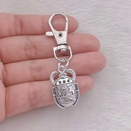 Pharaoh Scarab Beetle Keychain | Egyptian Good Luck Amulet