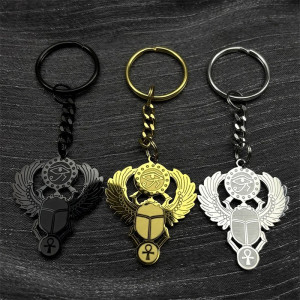 Divine Trinity Scarab Keychain – Egyptian Talisman in 3 Colors