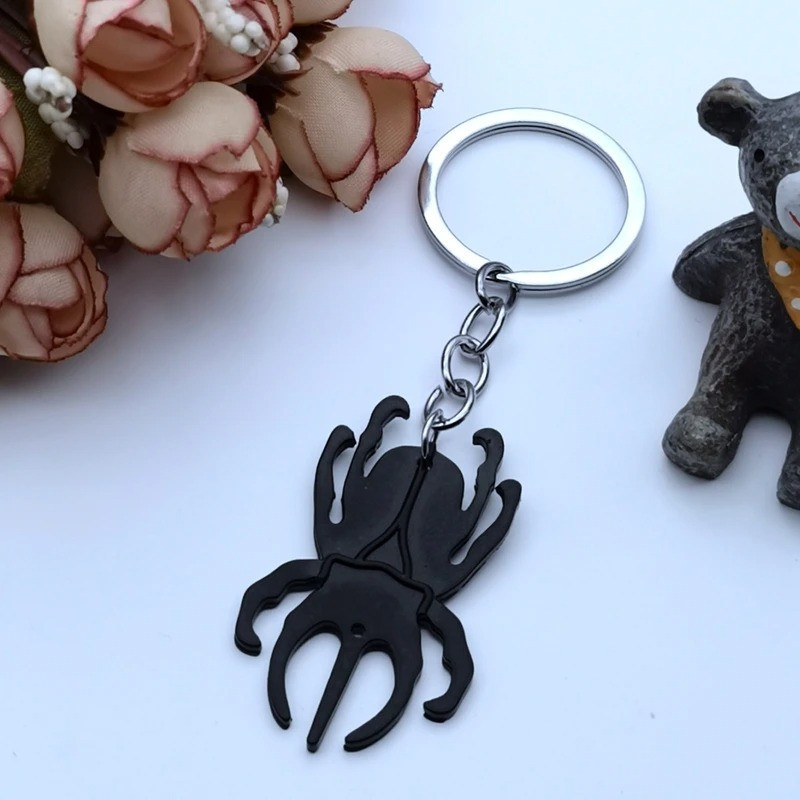 Minimalist Scarab Beetle Keychain | Modern Insect Keyring