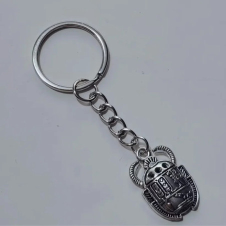 Mystic Silver Scarab Keychain | Unique Egyptian Talisman Gift