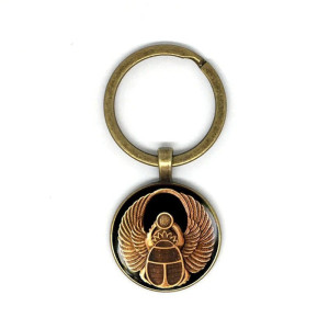 Sacred Sun Scarab Keychain | Unique Egyptian Rebirth Symbol