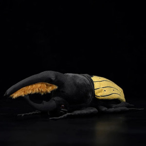 Golden Sun Beetle Plush | Cute Giant Black & Yellow Insect Toy