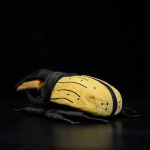 Golden Sun Beetle Plush | Cute Giant Black & Yellow Insect Toy