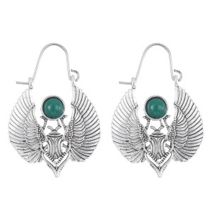 Egyptian Scarab Earrings - "Pharaonic Glow" Vintage Jewelry