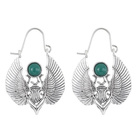 Egyptian Scarab Earrings - "Pharaonic Glow" Vintage Jewelry