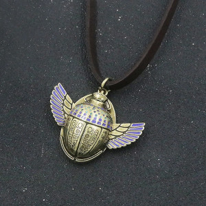 Egyptian Scarab Beetle Necklace - Hieroglyph's Treasure Gift