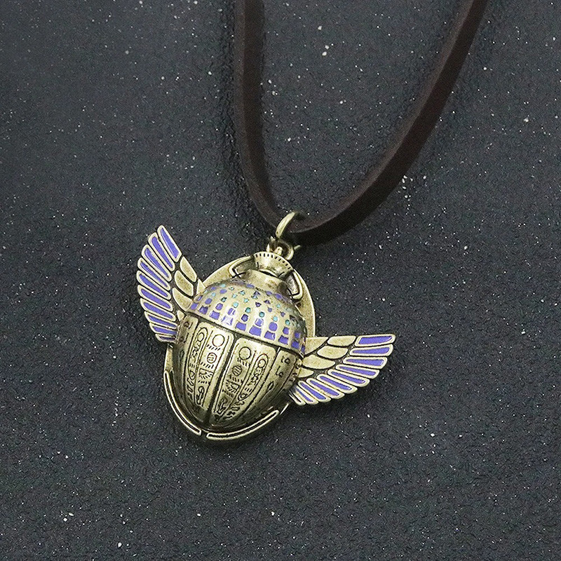 Egyptian Scarab Beetle Necklace - Hieroglyph's Treasure Gift