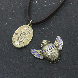 Egyptian Scarab Beetle Necklace - Hieroglyph's Treasure Gift