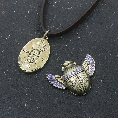Egyptian Scarab Beetle Necklace - Hieroglyph's Treasure Gift