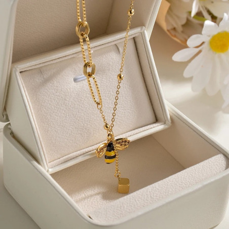 Cute Golden Bee Necklace - Unique Nature-Inspired Jewelry Gift